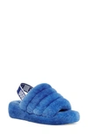 Ugg Fluff Yeah Genuine Shearling Slingback Sandal In Classic Blue