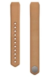 Fitbit Alta Leather Fitness Watch Band In Camel