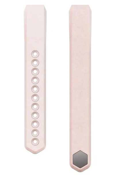 Fitbit Alta Leather Fitness Watch Band In Blush Pink