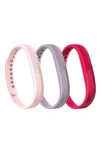 Fitbit Flex 2 3-pack Accessory Bands In Pink