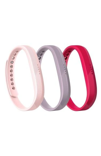 Fitbit Flex 2 3-pack Accessory Bands In Pink