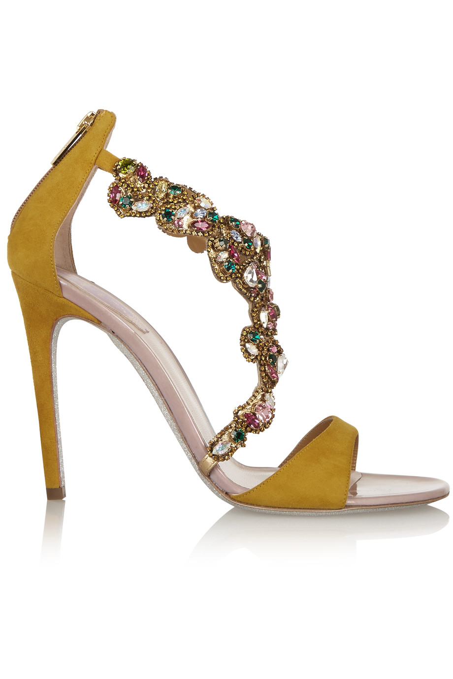 René Caovilla Crystal-embellished Suede Sandals | ModeSens