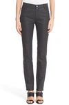 Lafayette 148 New York Thompson Waxed Denim Slim Leg Jeans In Black