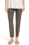 Eileen Fisher Washable Stretch-crepe Slim Pants In Cobblestone