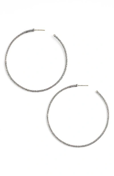 Konstantino 'silver Classics' Large Etched Hoop Earrings