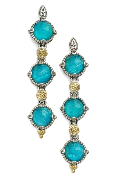 Konstantino 'iliada' Triple Drop Earrings In Blue/ Green