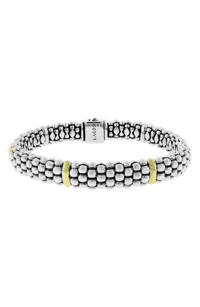 Lagos Caviar Rope Bracelet In Silver/ Gold