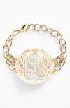Moon And Lola 'annabel' Large Oval Personalized Monogram Bracelet (nordstrom Exclusive) In Blonde Tortoise/ Gold
