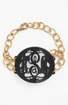 Moon And Lola 'annabel' Large Oval Personalized Monogram Bracelet (nordstrom Exclusive) In Ebony/ Gold