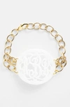Moon And Lola 'annabel' Large Oval Personalized Monogram Bracelet (nordstrom Exclusive) In Snow/ Gold