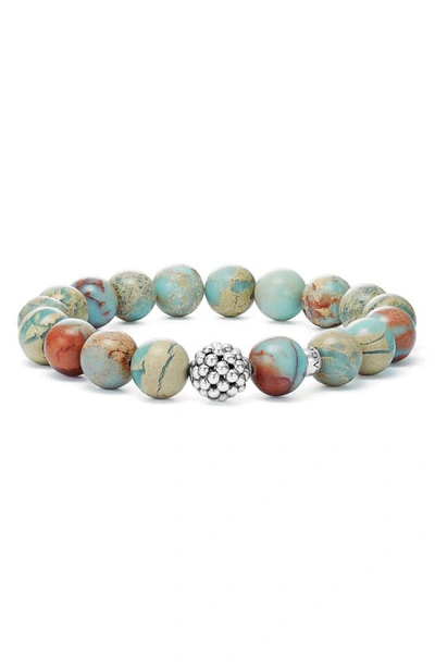 Lagos Bead Stretch Bracelet In Terra Jasper