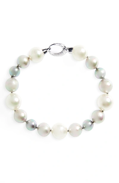 Majorica Gray, White & Nuage Pearl Bracelet In Grey