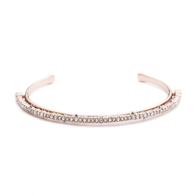 Alexis Bittar Crystal Lace Orbiting Wrist Cuff In Rose Gold