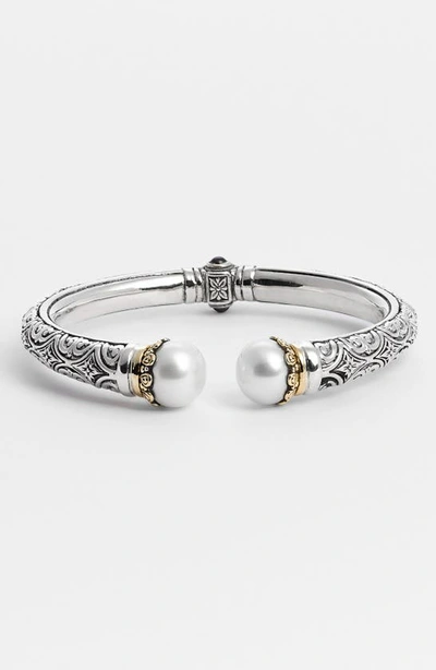 Konstantino Pearl-tip Sterling Silver Hinge Bracelet In Silver/ Gold