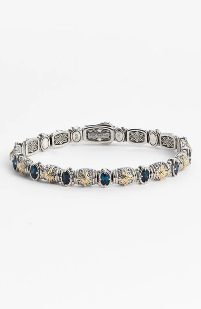 Konstantino 'hermione' Line Bracelet In Silver/ Blue Topaz