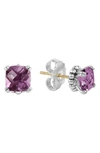 Lagos 'prism' Stud Earrings In Silver/ Amethyst