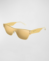 Bottega Veneta Everyday 56mm Rectangular Sunglasses In Brushed Gold