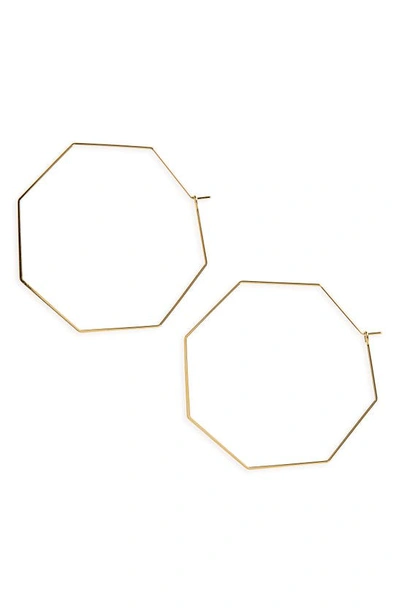 Panacea Octagon Hoop Earrings In Gold