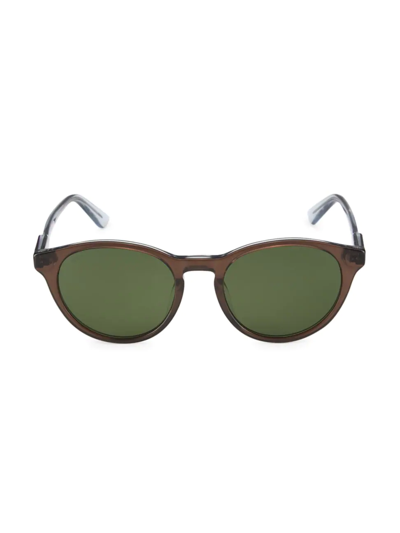 Gucci Logo 52mm Round Sunglasses In Brown