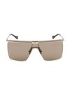 Gucci Web 99mm Shield Sunglasses In Gold