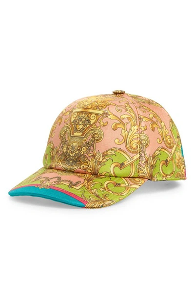Versace Barocco Goddess Silk Twill Baseball Hat In 5p370