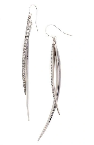 Alexis Bittar Crystal Encrusted Drop Earrings In Silver