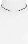 Jules Smith 'tulum' Crystal Bar Pendant Choker In Black/ Silver/ Clear