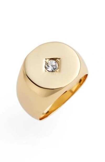 Jules Smith Tulum Signet Ring In Gold/ Clear