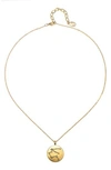 Sequin Celestial Pendant Necklace In Aquarius/ Gold