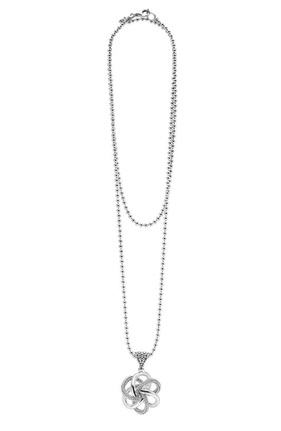 Lagos Love Knot Pendant Necklace In Sterling Silver