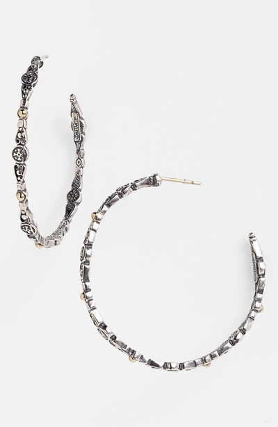 Konstantino Women's Silver & 18k Gold Carved Hoop Earrings