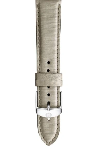 Michele 16mm Leather Watch Strap In Cement