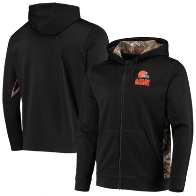 Dunbrooke Men's  Black, Realtree Camo Cleveland Browns Decoy Tech Fleece Full-zip Hoodie In Black,realtree Camo