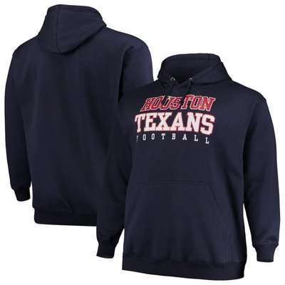 Fanatics Branded Navy Houston Texans Big & Tall Stacked Pullover Hoodie