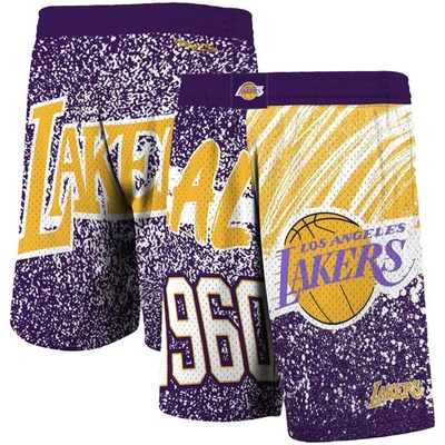 Mitchell & Ness Purple Los Angeles Lakers Hardwood Classics Jumbotron Sublimated Shorts