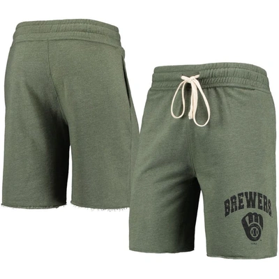 Concepts Sport Heathered Olive Milwaukee Brewers Mainstream Tri-blend Shorts