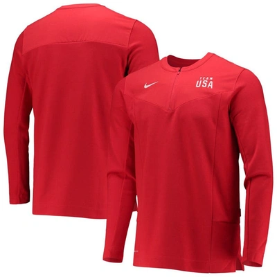 Nike Red Team Usa Half-zip Performance Jacket