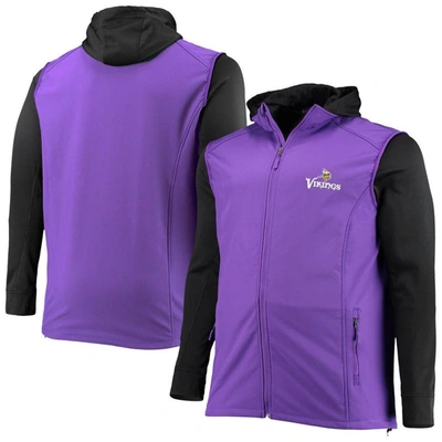Dunbrooke Men's  Purple And Black Minnesota Vikings Big And Tall Alpha Full-zip Hoodie Jacket In Purple,black