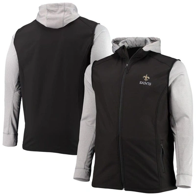 Dunbrooke Men's  Black And Gray New Orleans Saints Big And Tall Alpha Full-zip Hoodie Jacket In Black,gray