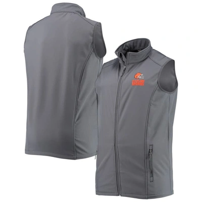Dunbrooke Heathered Charcoal Cleveland Browns Big & Tall Archer Softshell Full-zip Vest In Graphite
