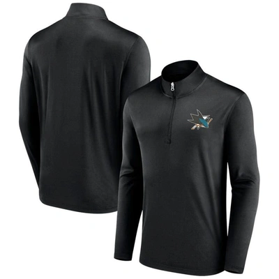 Fanatics Branded Black San Jose Sharks Underdog Mindset Quarter-zip Top