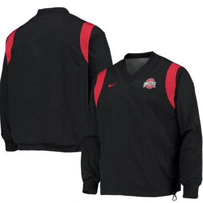 Nike Black Ohio State Buckeyes Rev Pullover Windbreaker Jacket In Black,unvr