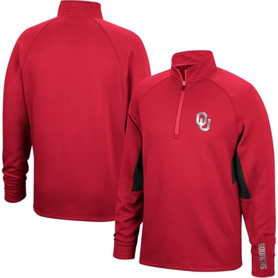 Top Of The World Crimson/black Oklahoma Sooners Color Blocked Martis Raglan Quarter-zip Jacket