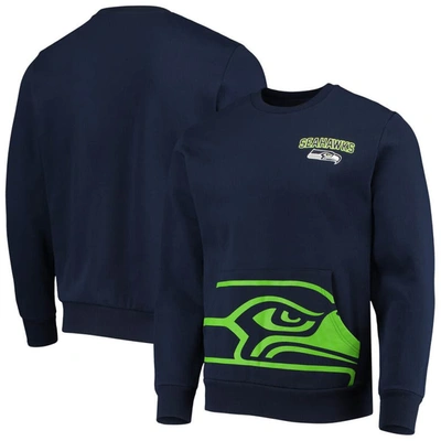 Foco College Navy Seattle Seahawks Pocket Pullover Sweater