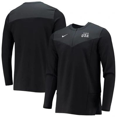 Nike Black Team Usa Half-zip Performance Jacket