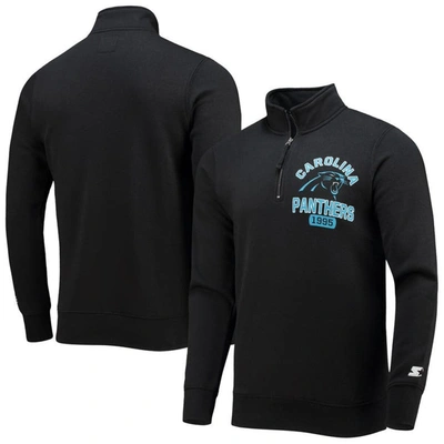 Starter Black Carolina Panthers Heisman Quarter-zip Jacket