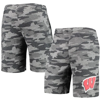 Concepts Sport Charcoal/gray Wisconsin Badgers Camo Backup Terry Jam Lounge Shorts