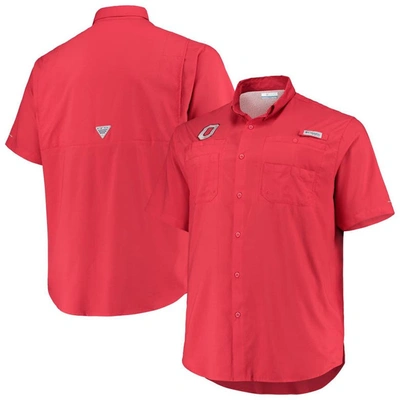 Columbia Scarlet Ohio State Buckeyes Big & Tall Tamiami Omni-shade Button-down Shirt