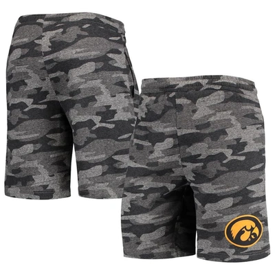 Concepts Sport Men's  Charcoal, Gray Iowa Hawkeyes Camo Backup Terry Jam Lounge Shorts In Charcoal,gray