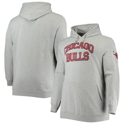 Mitchell & Ness Men's  Heather Gray Chicago Bulls Hardwood Classics Big And Tall Throwback Pullover H In Heathered Gray